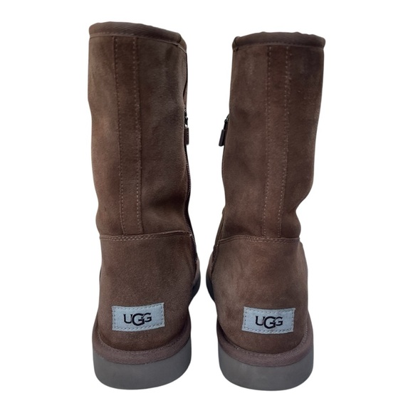 UGG Mid Suede Boot Chestnut Celvin 1118957 Zip Shearling Winter Women’s Size 10 - Picture 7 of 16